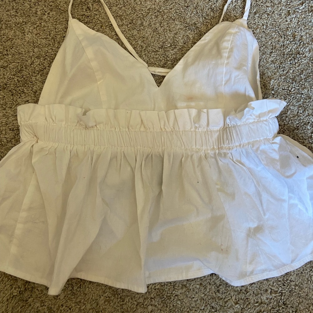 White babydoll top with low back